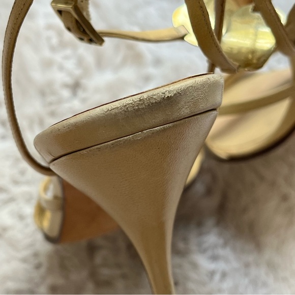 Gucci Strappy Sandals with Gold Logo Plaque Size 37.5C - Picture 10 of 15